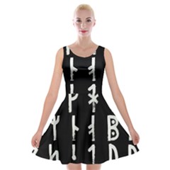 Medieval Runes Collected Inverted Complete Velvet Skater Dress by WetdryvacsLair