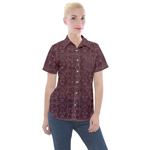 Star Lines Women s Short Sleeve Pocket Shirt by Sparkle