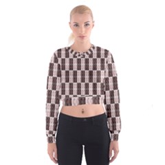 Rosegold Beads Chessboard Cropped Sweatshirt by Sparkle