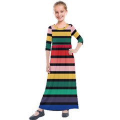 Nine 9 Bar Rainbow Kids  Quarter Sleeve Maxi Dress by WetdryvacsLair