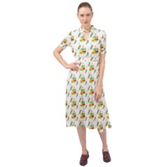 Background Cactus Keyhole Neckline Chiffon Dress by Mariart