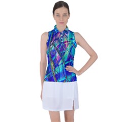 Title Wave, Blue, Crashing, Wave, Natuere, Abstact, File Img 20201219 024243 200 Women s Sleeveless Polo Tee by ScottFreeArt