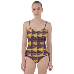 Yellow, Traffic, Cone, Arrow, Cracks, Asphalt  Sweetheart Tankini Set by ScottFreeArt