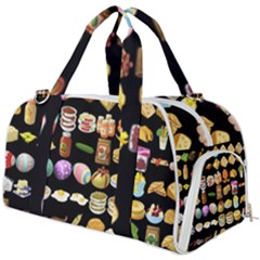 Glitch Glitchen Food Pattern One Burner Gym Duffel Bag by WetdryvacsLair