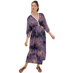 Purple And Yellow Abstract Grecian Style  Maxi Dress by Dazzleway