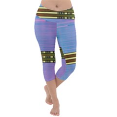 Glitched Vaporwave Hack The Planet Lightweight Velour Capri Yoga Leggings by WetdryvacsLair