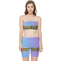 Glitched Vaporwave Hack The Planet Stretch Shorts And Tube Top Set by WetdryvacsLair