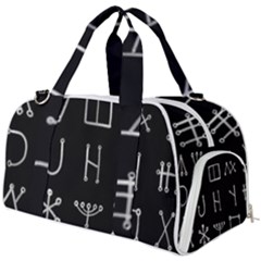 Heinrich Cornelius Agrippa Of Occult Philosophy 1651 Malachim Alphabet Collected Inverted Square Burner Gym Duffel Bag by WetdryvacsLair