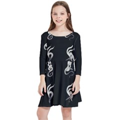 Katzen Cats Kids  Quarter Sleeve Skater Dress by WetdryvacsLair