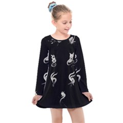 Katzen Cats Kids  Long Sleeve Dress by WetdryvacsLair