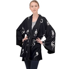 Katzen Cats Long Sleeve Velvet Kimono  by WetdryvacsLair