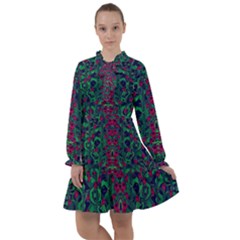 Tree Flower Paradise Of Inner Peace And Calm Pop-art All Frills Chiffon Dress by pepitasart