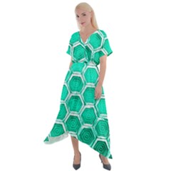 Hexagon Windows Cross Front Sharkbite Hem Maxi Dress by essentialimage