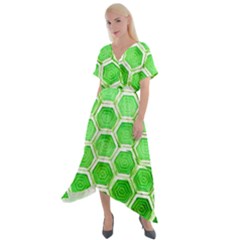 Hexagon Windows Cross Front Sharkbite Hem Maxi Dress by essentialimage