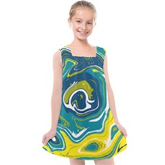 Vector Vivid Marble Pattern 14 Kids  Cross Back Dress by goljakoff