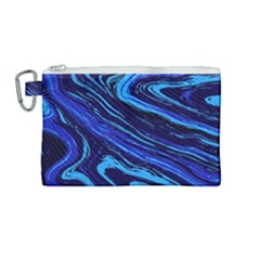 Blue Vivid Marble Pattern 16 Canvas Cosmetic Bag (medium) by goljakoff