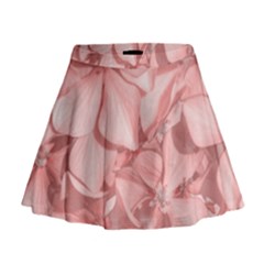 Coral Colored Hortensias Floral Photo Mini Flare Skirt by dflcprintsclothing