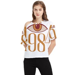 Orwell One Shoulder Cut Out Tee by Valentinaart