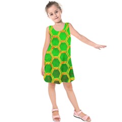 Hexagon Windows Kids  Sleeveless Dress by essentialimage