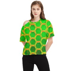 Hexagon Windows One Shoulder Cut Out Tee by essentialimage