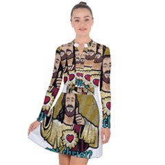 Buddy Christ Long Sleeve Panel Dress by Valentinaart