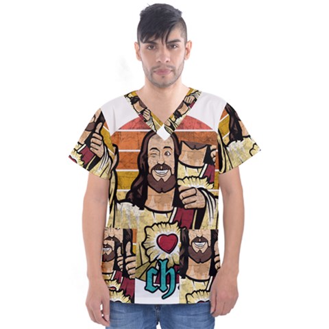 Got Christ? Men s V-neck Scrub Top by Valentinaart