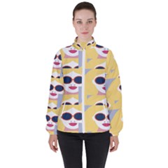 Fashion Faces Women s High Neck Windbreaker by Sparkle