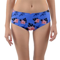 Flowers Pattern Reversible Mid-waist Bikini Bottoms by Sparkle