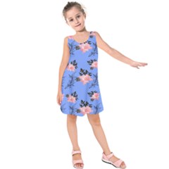 Flowers Pattern Kids  Sleeveless Dress by Sparkle