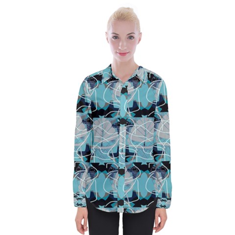 Digital Waves Womens Long Sleeve Shirt by Sparkle