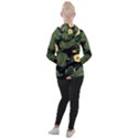 Tropical vintage yellow hibiscus floral green leaves seamless pattern black background. Women s Hooded Pullover View2