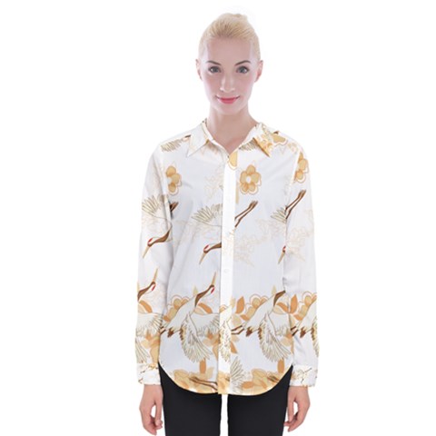 Birds And Flowers  Womens Long Sleeve Shirt by Sobalvarro