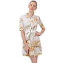 Birds and flowers  Belted Shirt Dress View1