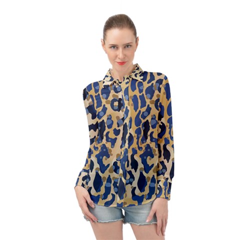 Leopard Skin  Long Sleeve Chiffon Shirt by Sobalvarro