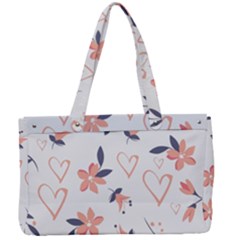 Flowers And Hearts Canvas Work Bag by Sobalvarro