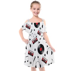 Music Life Kids  Cut Out Shoulders Chiffon Dress by Valentinaart