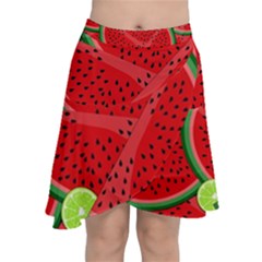 Fruit Life 3 Chiffon Wrap Front Skirt by Valentinaart