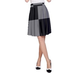 Black Gingham Check Pattern A-line Skirt by yoursparklingshop