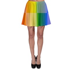 Lgbt Rainbow Buffalo Check Lgbtq Pride Squares Pattern Skater Skirt by yoursparklingshop