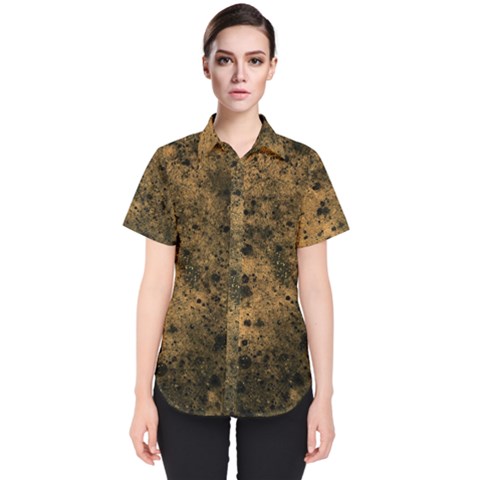 Orange Grunge Print Women s Short Sleeve Shirt by dflcprintsclothing