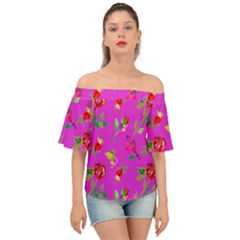 Flower   Off Shoulder Short Sleeve Top by grafikamaria