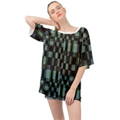 Dark Geometric Pattern Design Oversized Chiffon Top by dflcprintsclothing