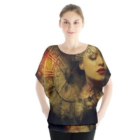 Surreal Steampunk Queen From Fonebook Batwing Chiffon Blouse by 2853937