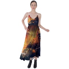 Tiger King In A Fantastic Landscape From Fonebook Tie Back Maxi Dress by 2853937