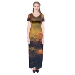 Tiger King In A Fantastic Landscape From Fonebook Short Sleeve Maxi Dress by 2853937