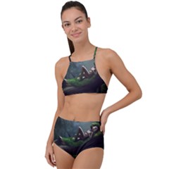 Wooden Child Resting On A Tree From Fonebook High Waist Tankini Set by 2853937