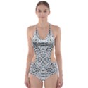 Dots Motif Geometric Print Design Cut-Out One Piece Swimsuit View1