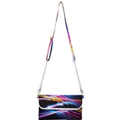 Colorful Neon Light Rays, Rainbow Colors Graphic Art Mini Crossbody Handbag by picsaspassion