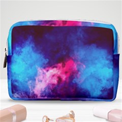 Colorful Pink And Blue Disco Smoke - Mist, Digital Art Make Up Pouch (medium) by picsaspassion