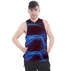 Light Waves In Blue And Green, Graphic Art Men s Sleeveless Hoodie by picsaspassion